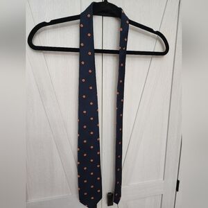 Alynn Navy Tie with Orange Pumpkins